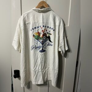 Tommy Bahama off White Party in a Glass 🍸 Martini 💯 Silk Button shirt